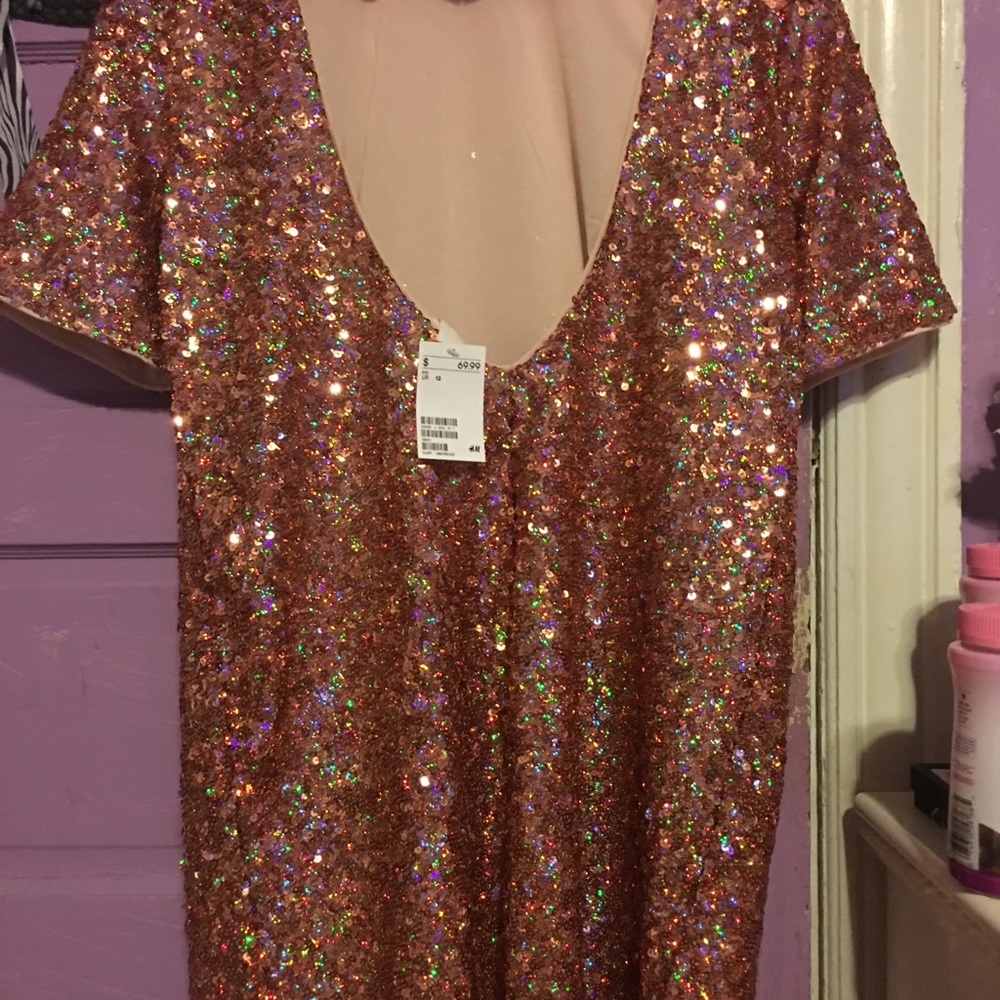 Multi-color sequence dress.